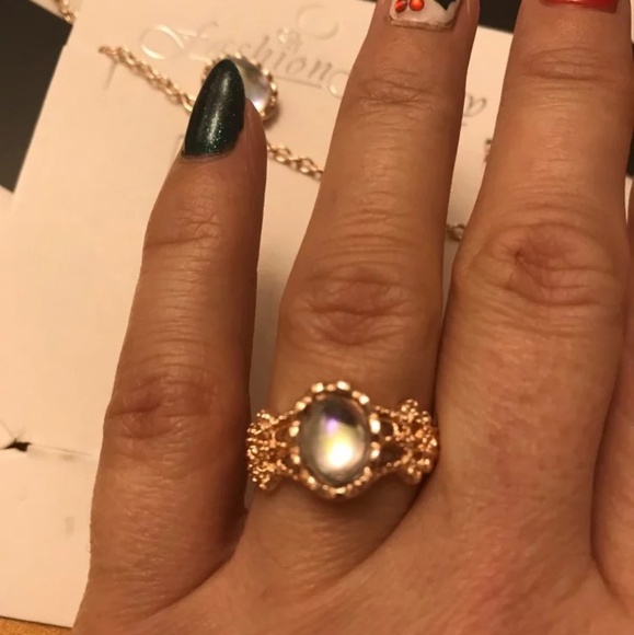 Gorgeous faux fire opal jewelry set - Picture 7 of 9